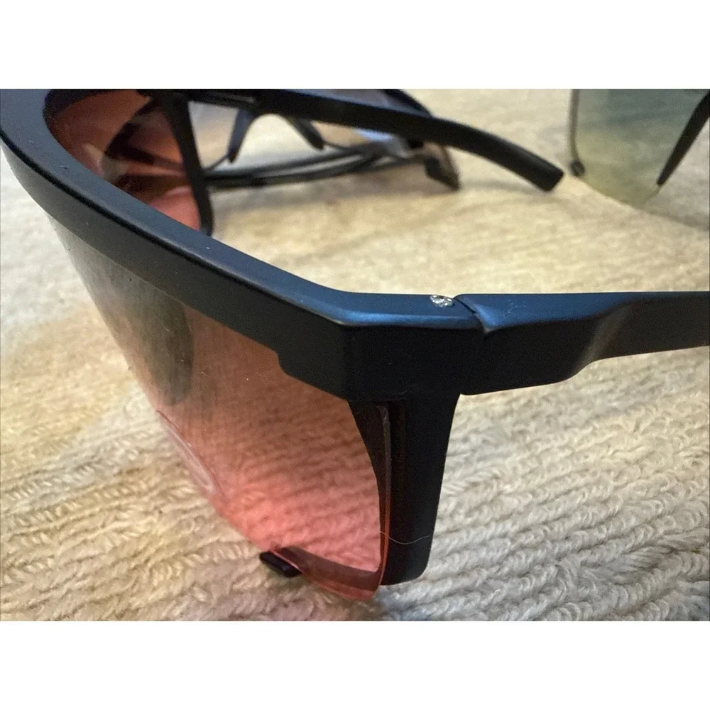 Lot of 3 - Assorted NEW w/TAGS Unisex Wrap Sunglasses Green, Red & Gray- Limited