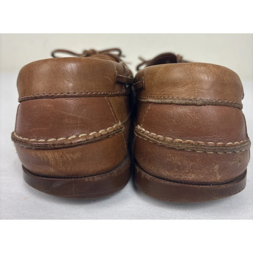 Sebago Docksides Waxed Leather Boat Shoes Schooner Mens 11N Brown Preppy