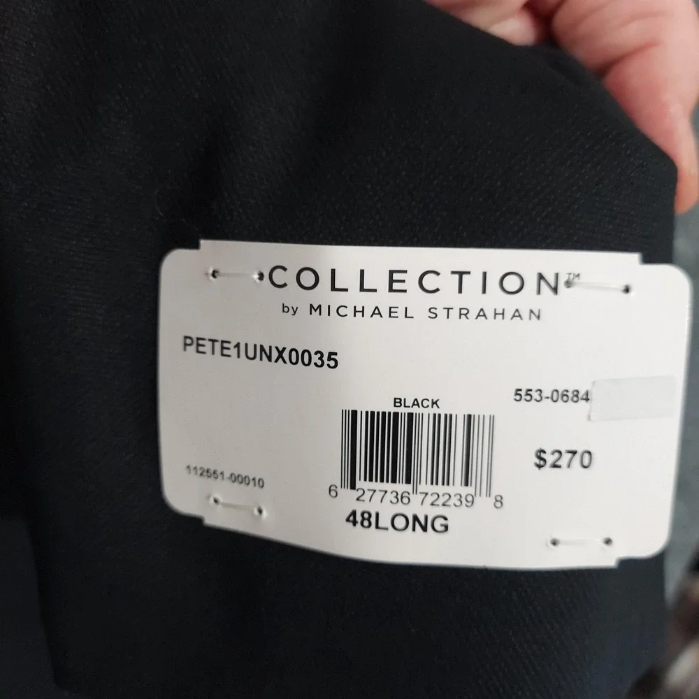 Collection By Michael Strahan Blazer Sport Coat Mens 48L Black Wool Stretch