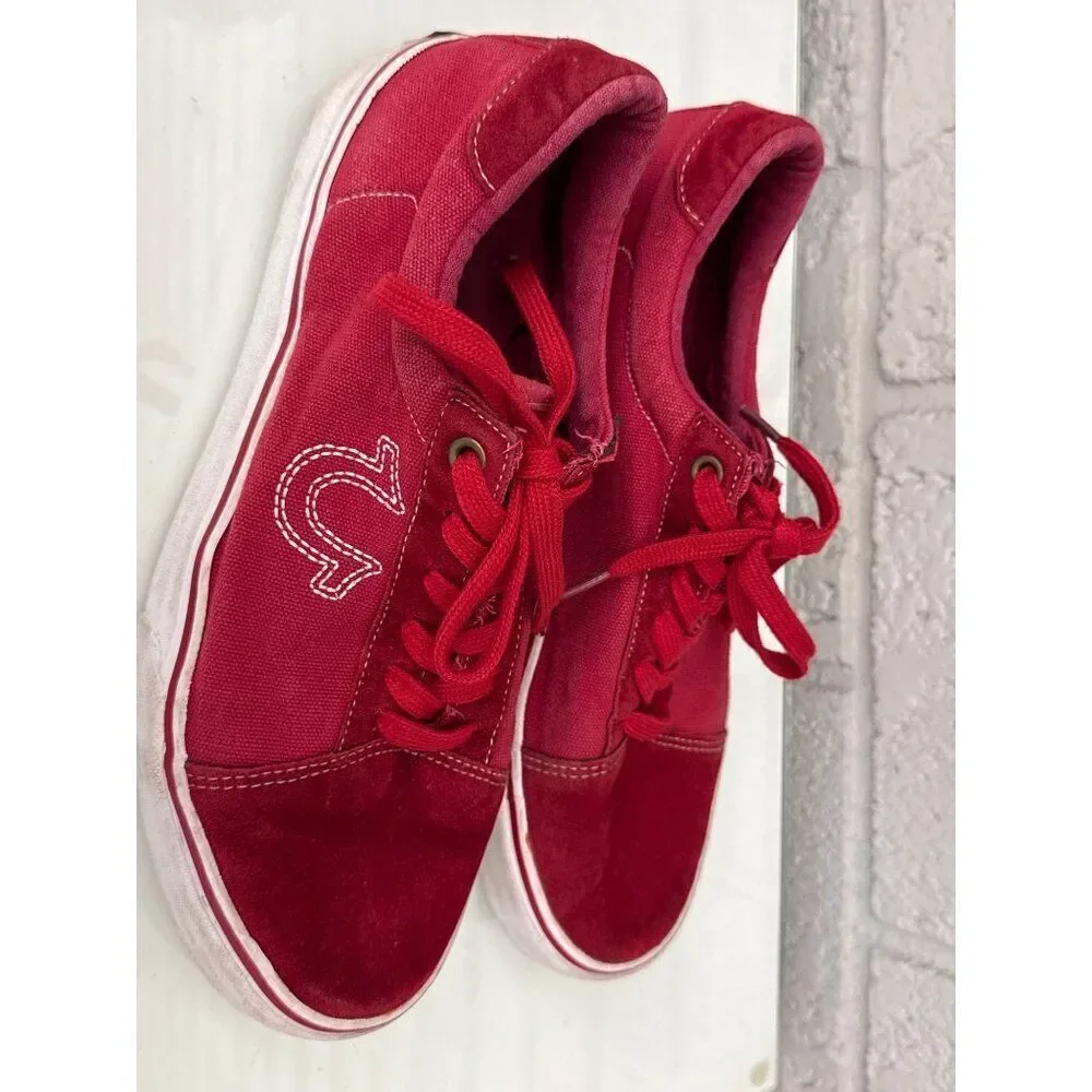 True Religion Bellamy Men Canvas Suede Lace Up Lifestyle Sneakers Size 10