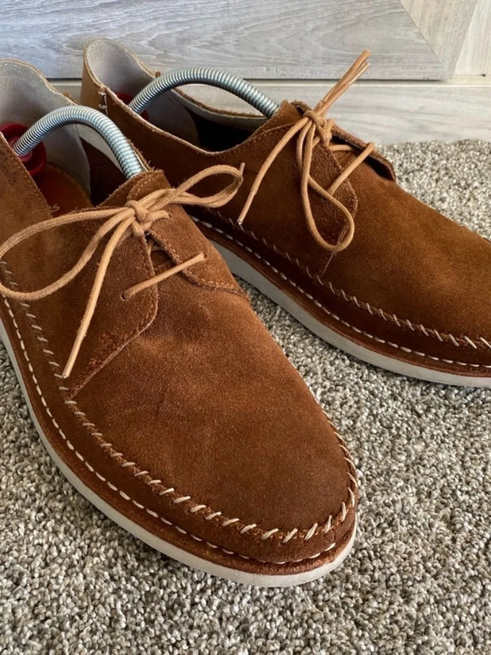 Clarks Men's Suede Lace-Up Shoes - Chestnut Brown