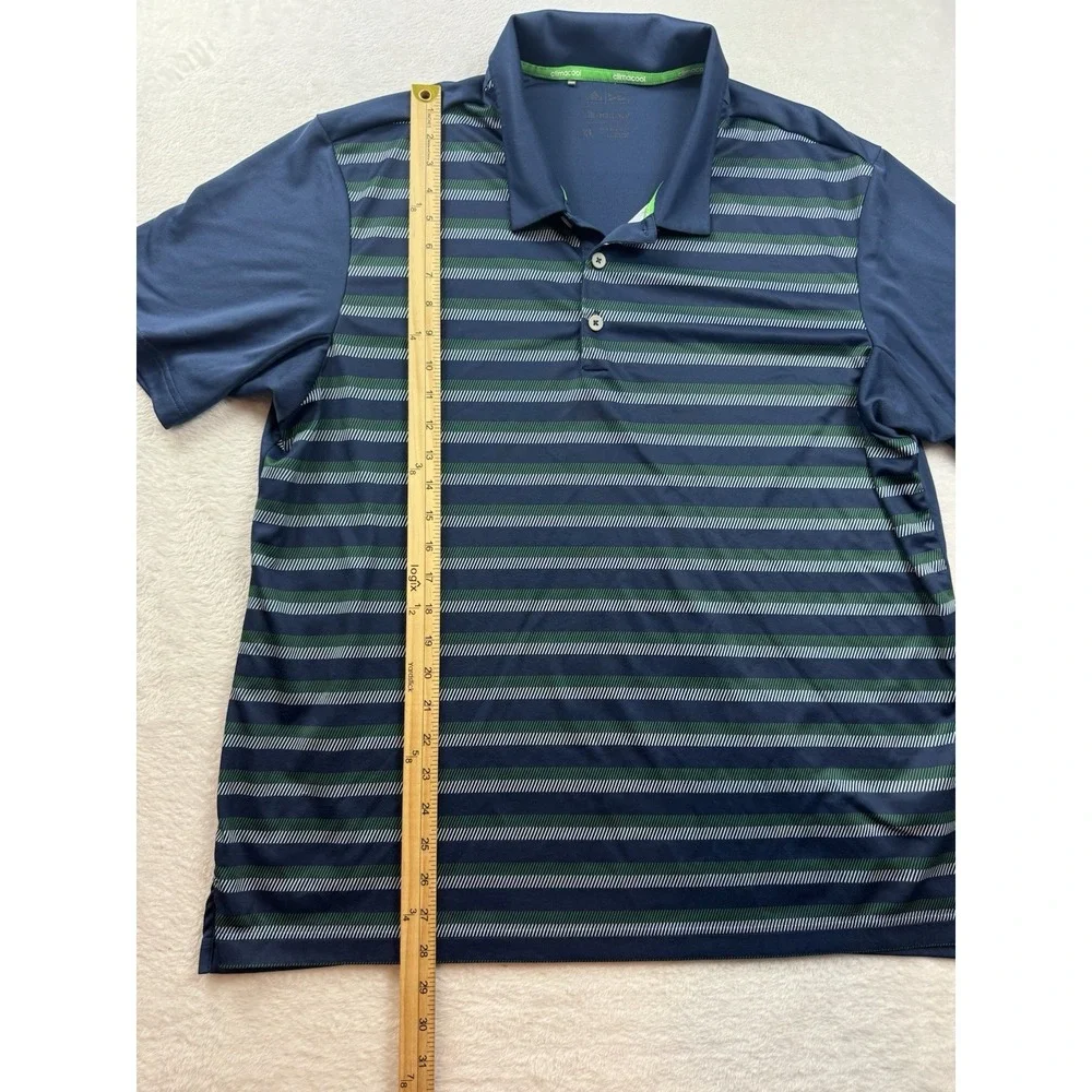 Mens Adidas Climacool Dri Fit Short Sleeve Striped Collared Golf Shirt XL