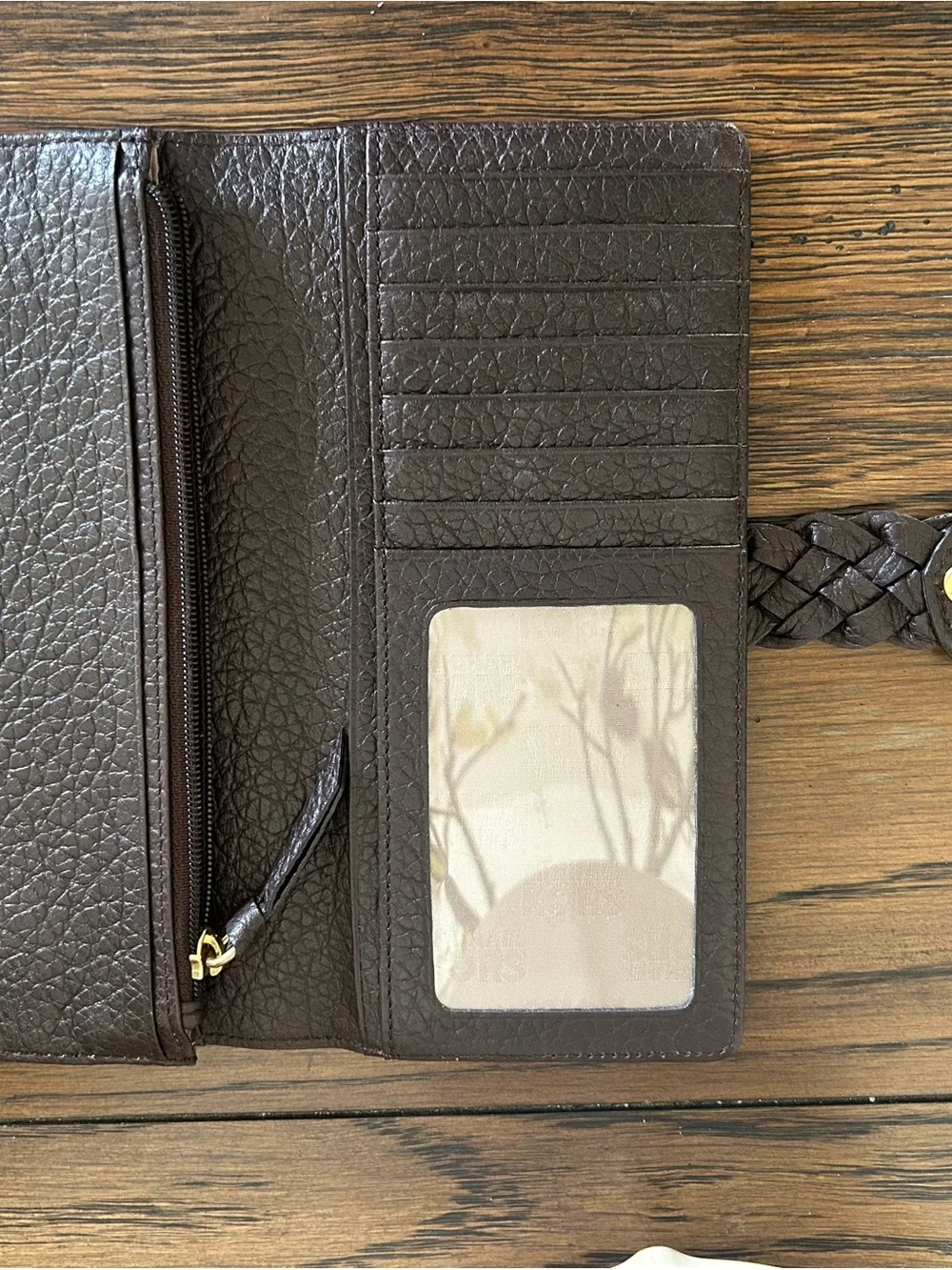 Michael Kors Black Textured Leather Ring-Detail Card & Key Holder