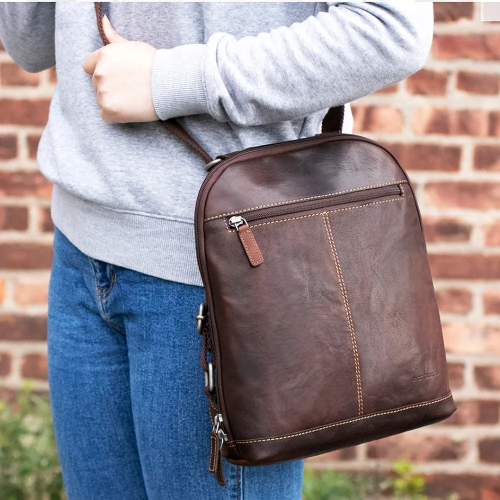 Jack Georges Voyager convertable backpack/crossbody bag,  buffalo leather Nwt