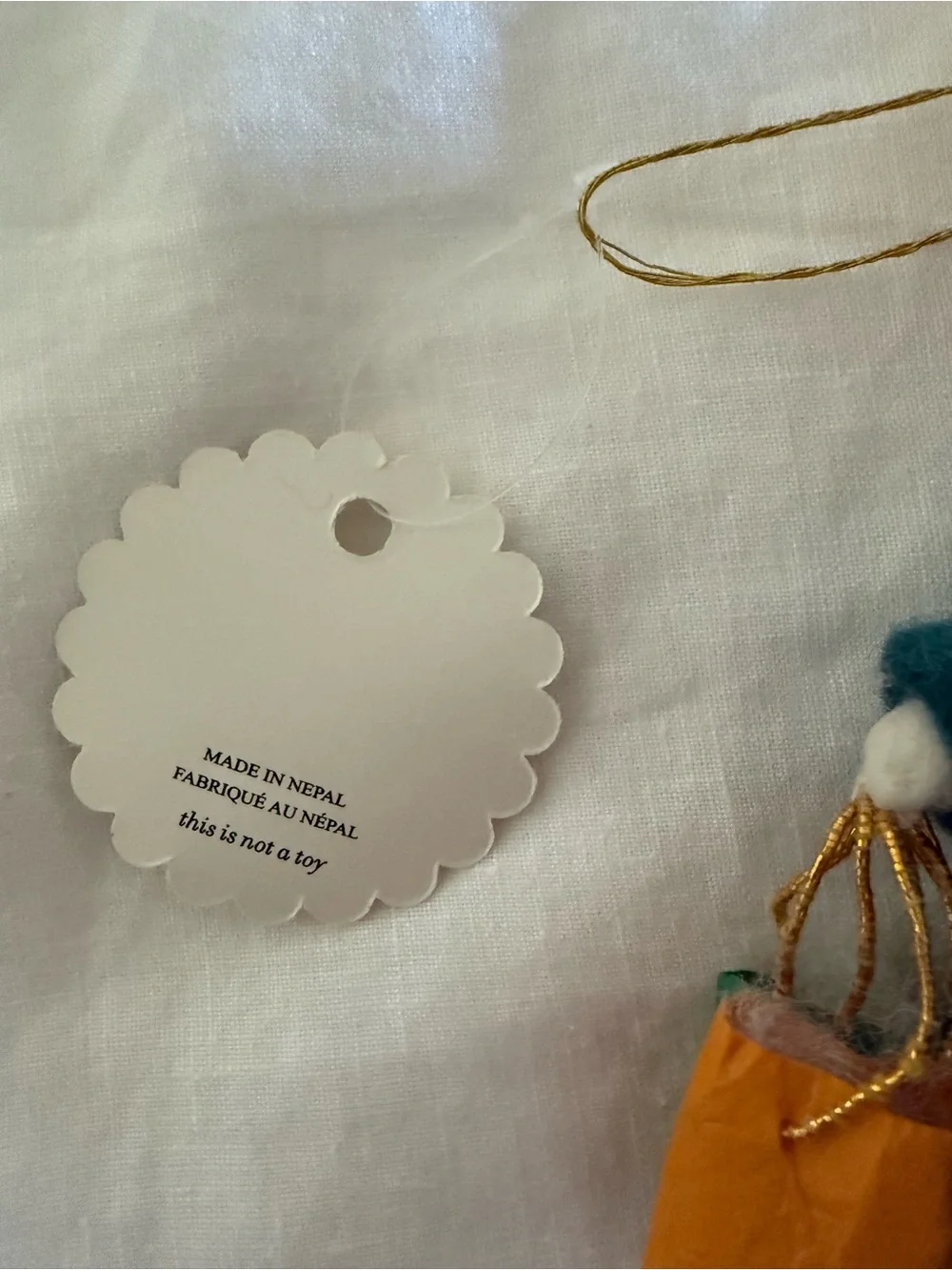 NWT Anthropologie Busy Bunny shopping rabbit felt ornament 2025