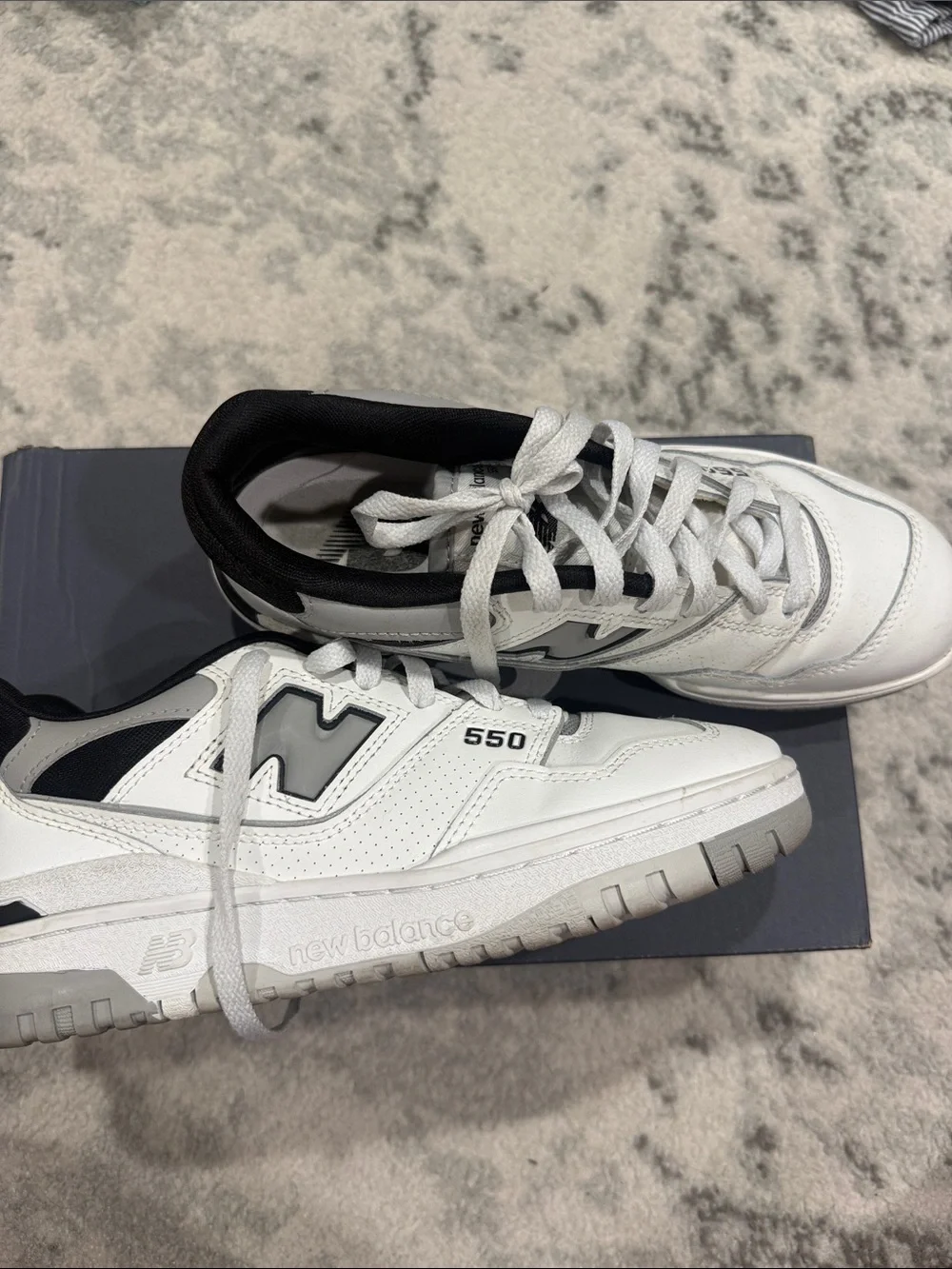 New Balance 550 White and Black Men's Sneakers