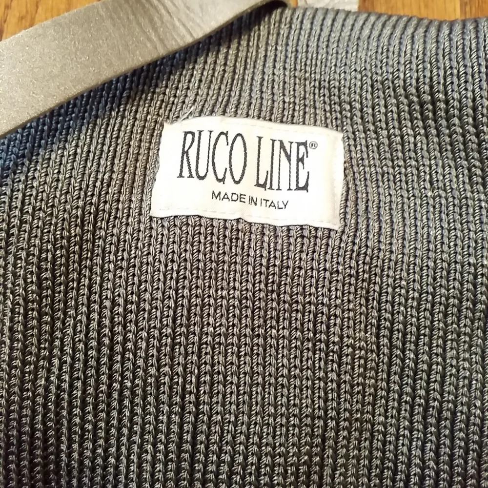 Ruco Line Italy Medium Gray Backpack With Silver Leather Satin Lining