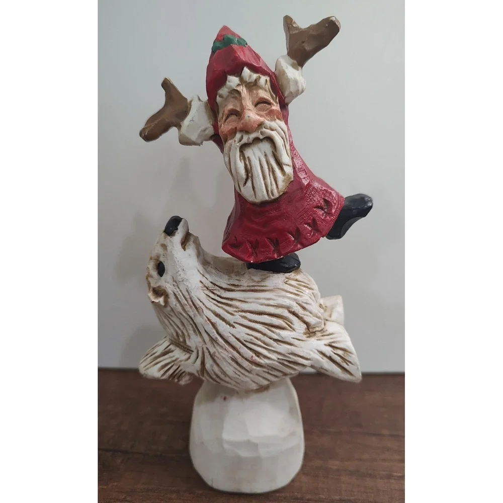 Vintage 1994 David Frykman Collection Oh The Joy Santa Polar Bear Figurine S14
