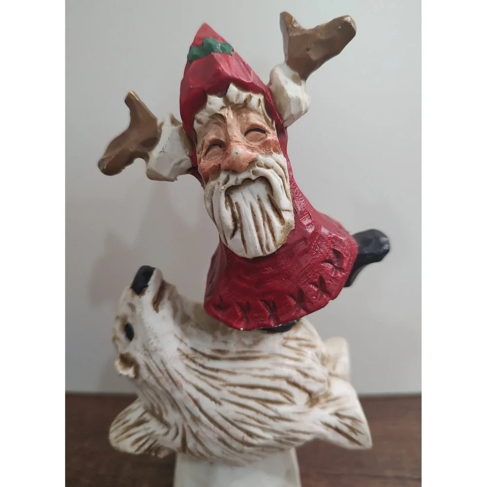 Vintage 1994 David Frykman Collection Oh The Joy Santa Polar Bear Figurine S14