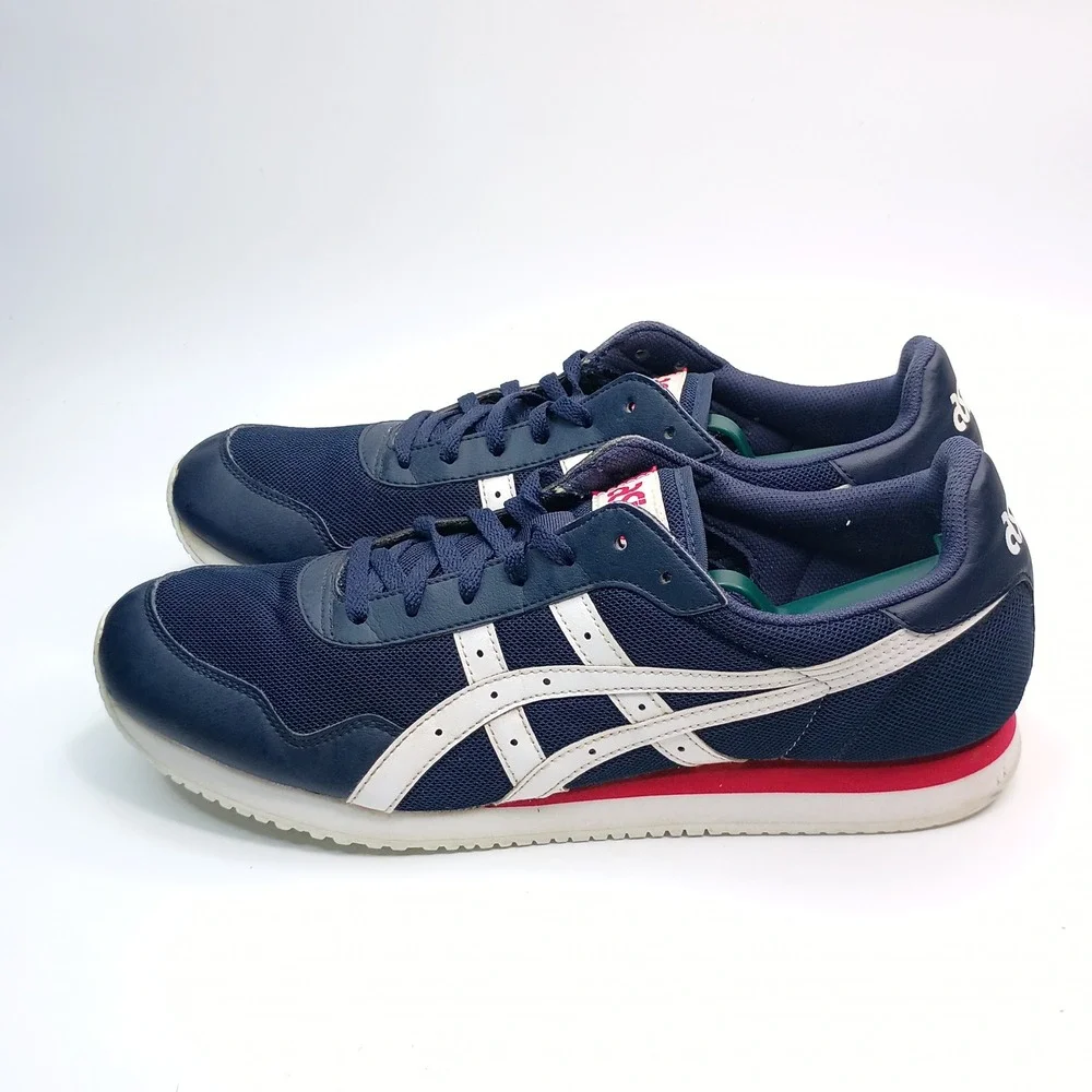 ASICS Tiger Sneakers Men Size 13 Navy Blue Midnight Synthetic Leather Mesh