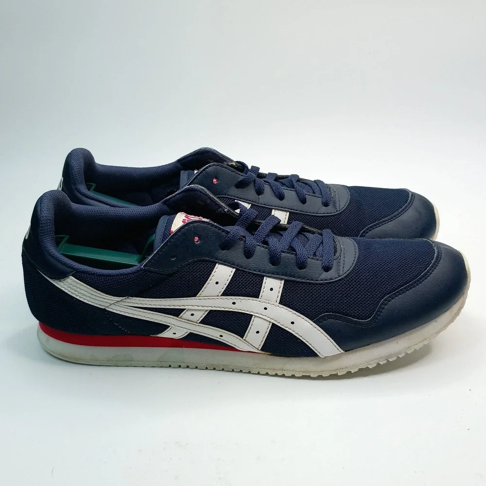 ASICS Tiger Sneakers Men Size 13 Navy Blue Midnight Synthetic Leather Mesh