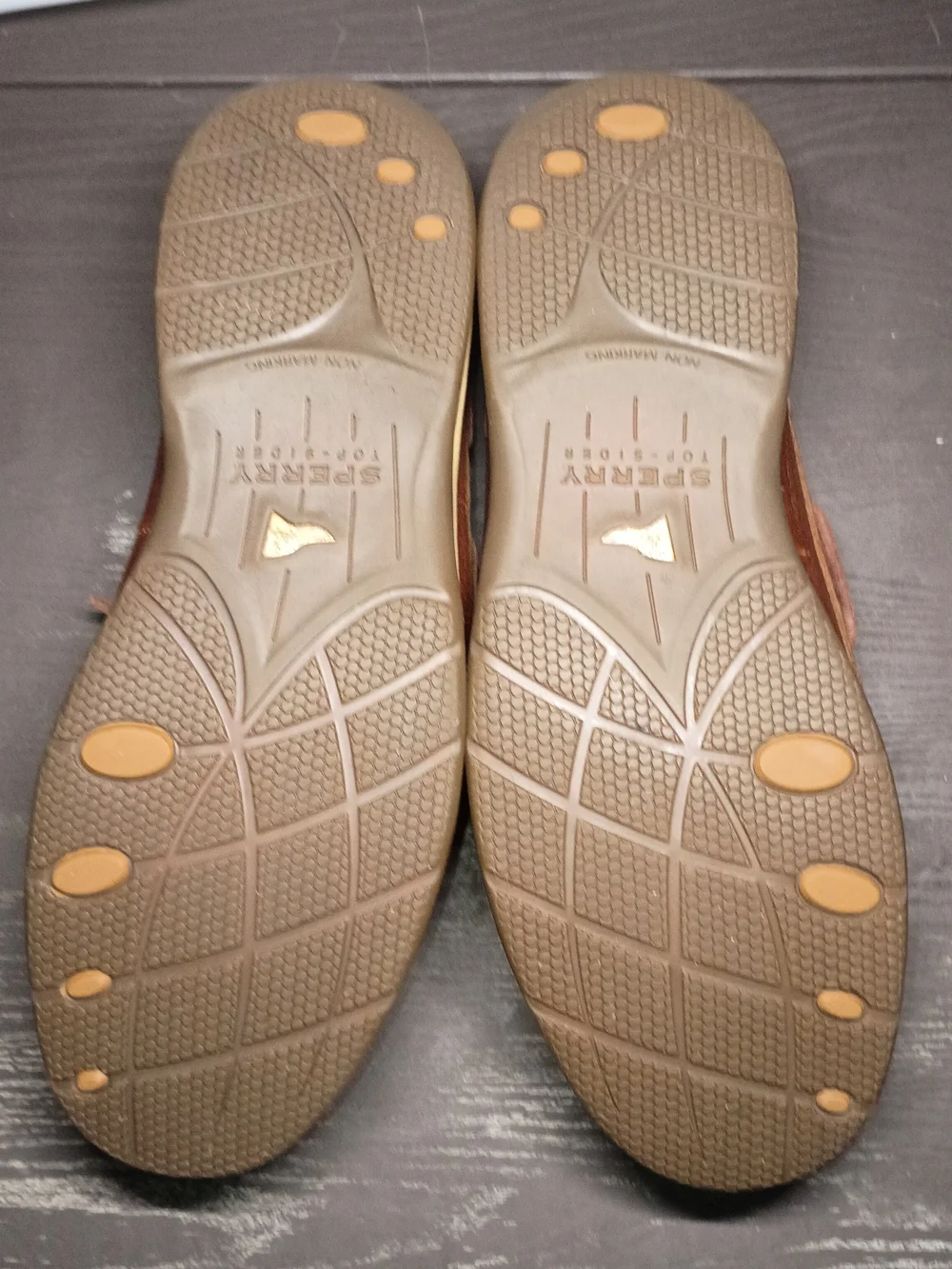 Wide GOLD CUP Men's 10 Sperry Brown Leather Moc Toe Boat Shoes.