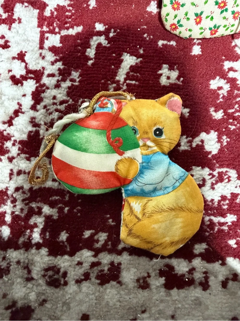 Vintage Cat Ornament Pair