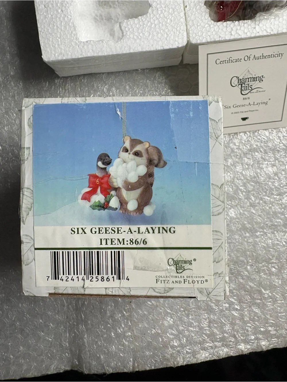 Fitz and Floyd Charming Tails ornament titled 