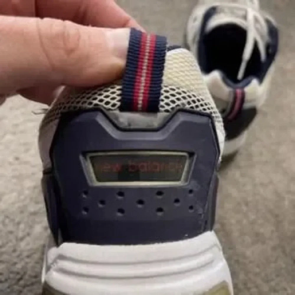 New Balance White and Navy Men's Sneakers