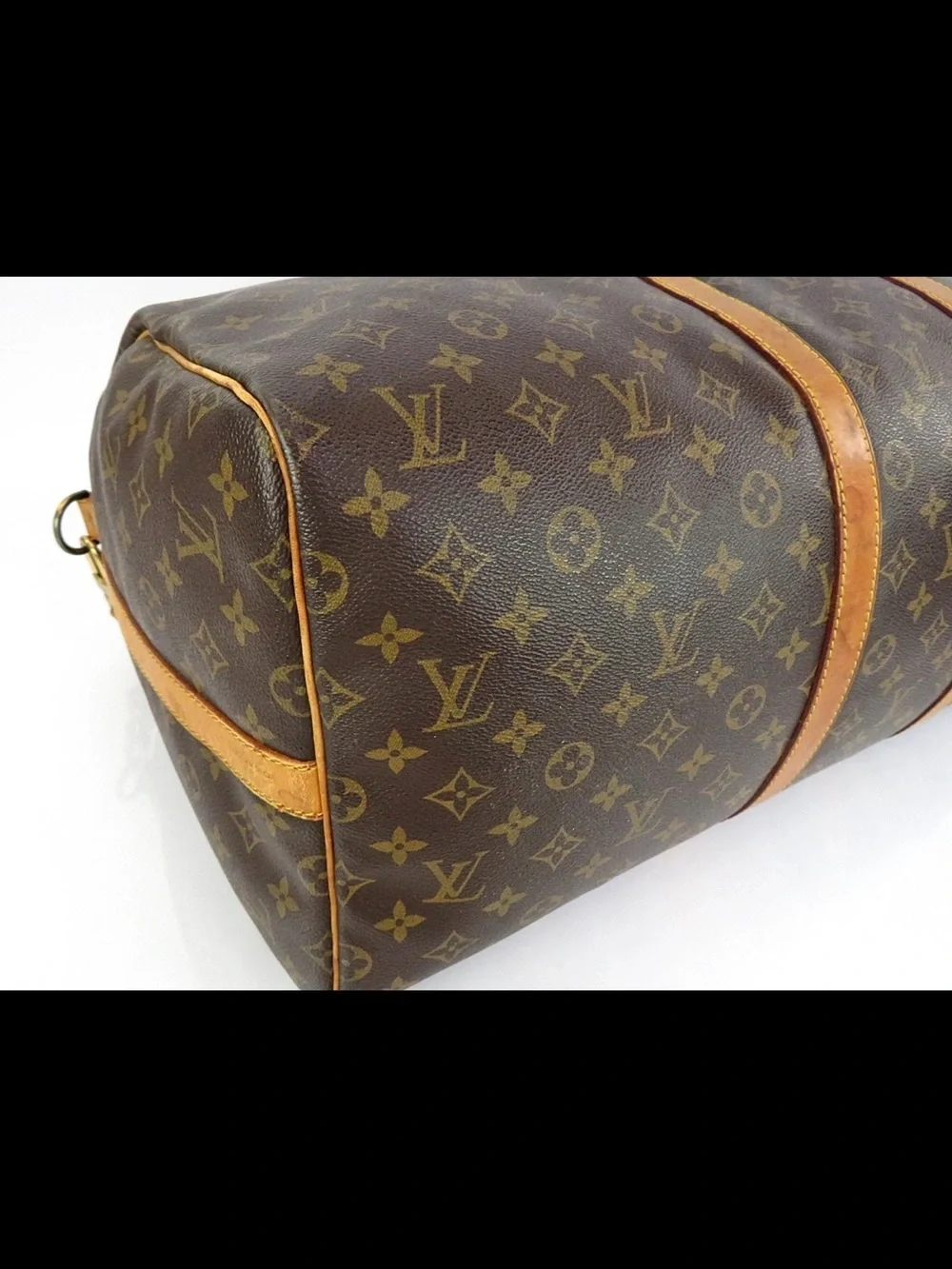 Louis Vuitton Brown Monogram Duffel with Tan Leather Trim