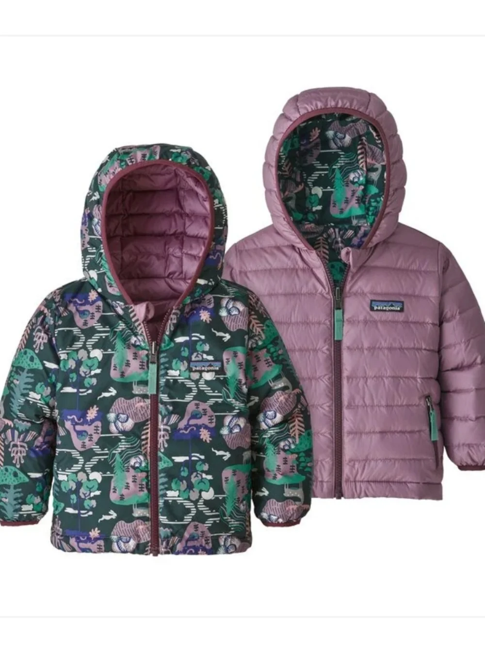 Patagonia Baby Reversible Down Sweater Hoody Toddlers' Full Zip Puffer Hooded