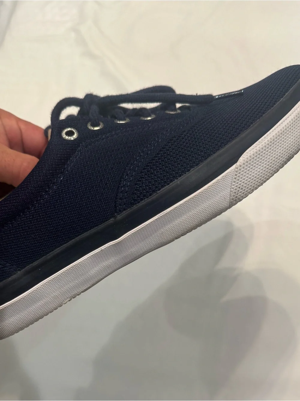 Sperry Top-Sider Men’s 10.5M Navy Canvas Lace-Up Sneakers Casual Shoes