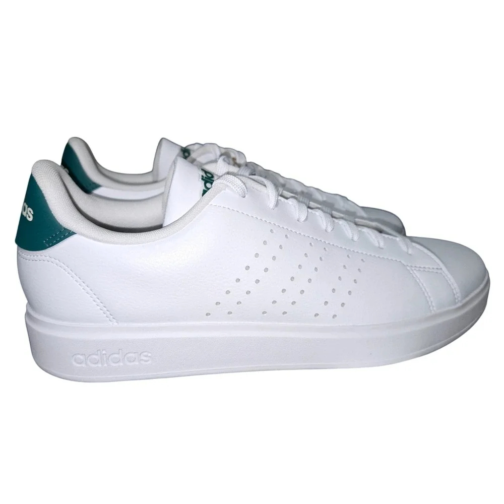 Adidas Advantage 2.0 Mens White Collegiate Green Sneakers IG9166 Size 11.5
