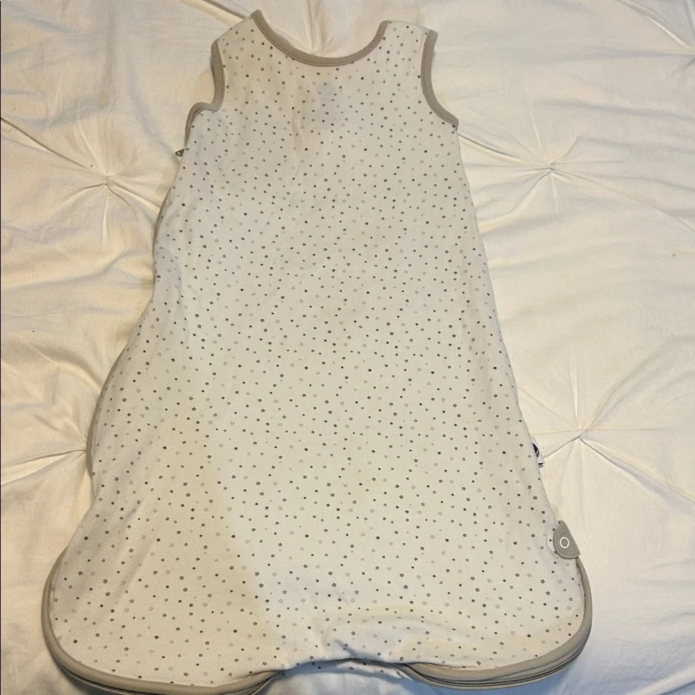 Nested Bean Cream and Gray Sleep Sack with Chick Embroidery