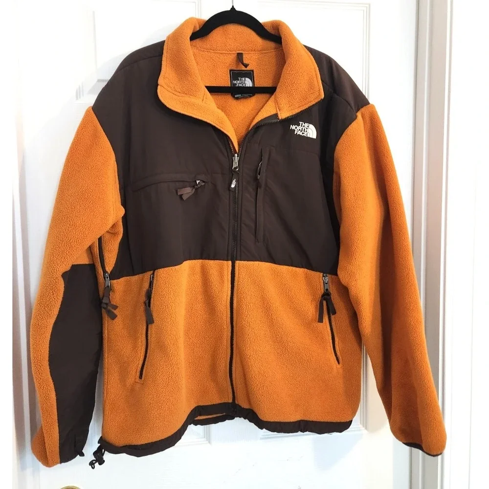 The North Face Denali Fleece Polartec Mens XL Orange Black Y2K Coat Jacket Rare