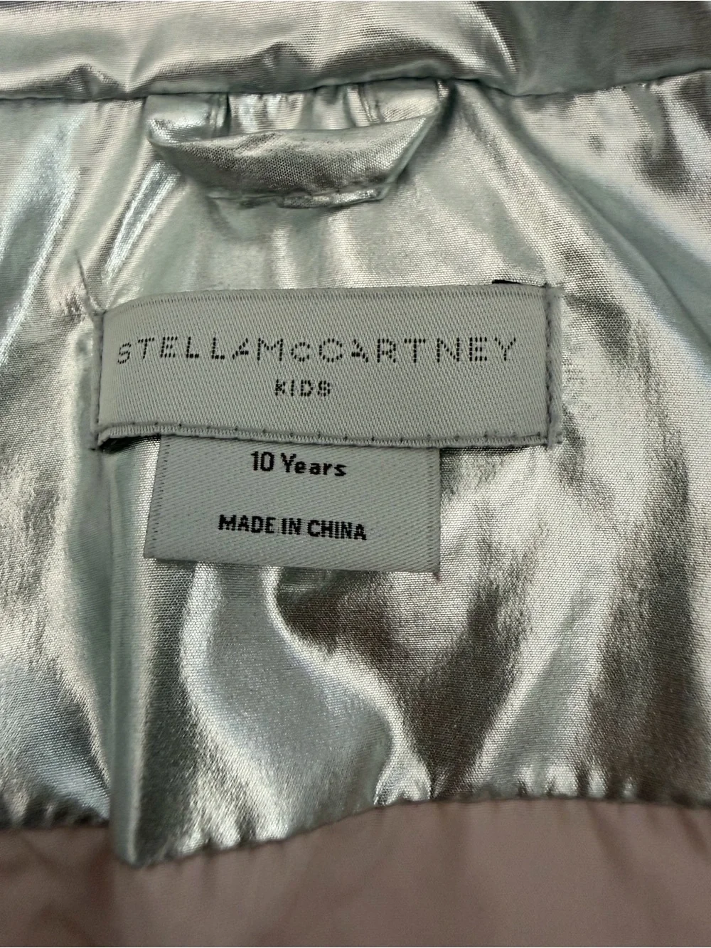 Stella McCartney Kids Metallic Puffer Coat 10y