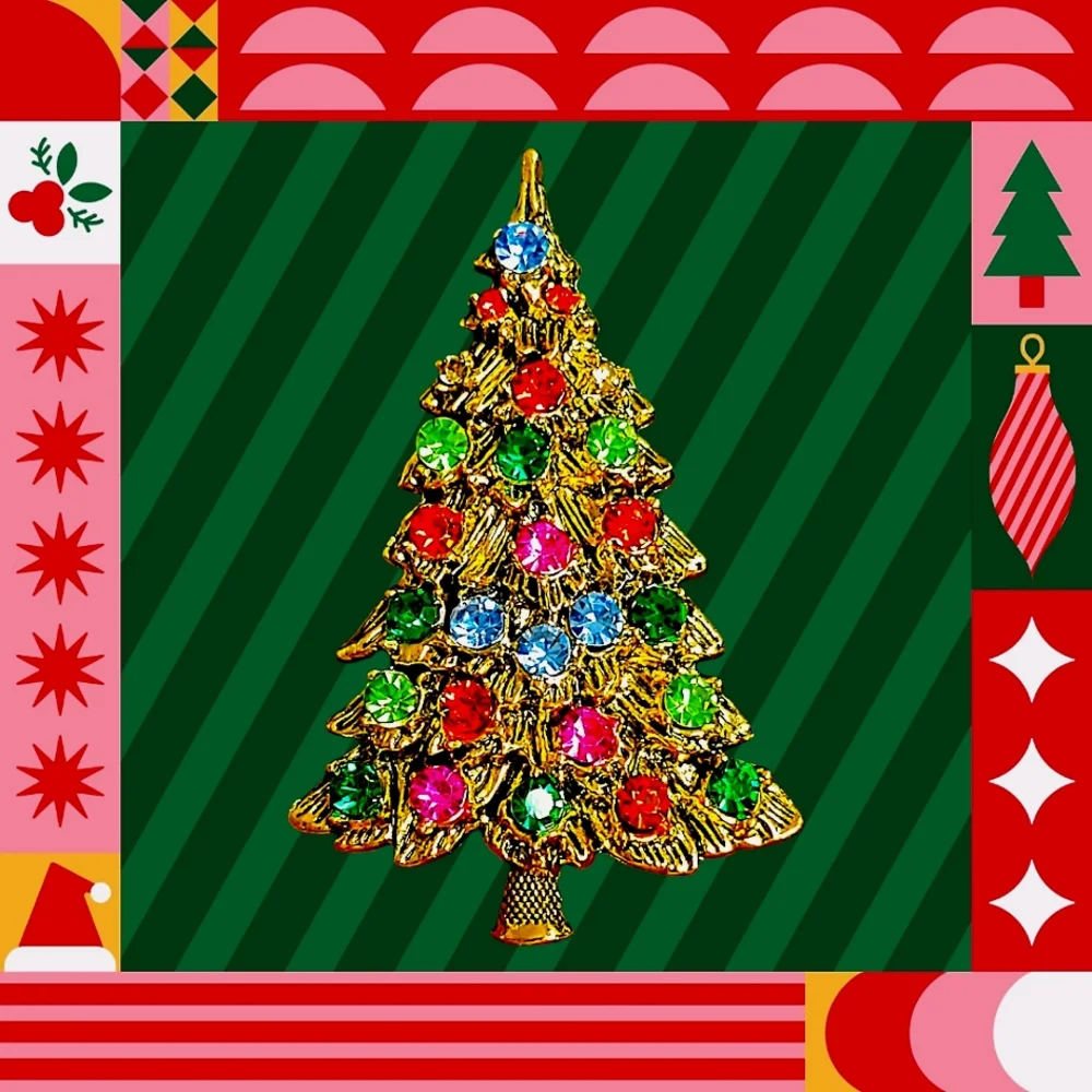 Sparkling Christmas Tree Brooch *Christmas In July*