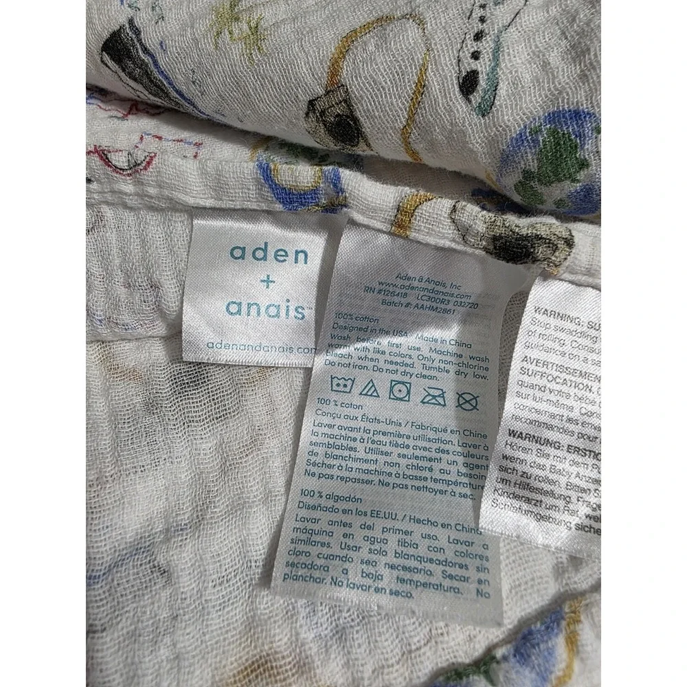 Aden + Anais Muslin‎ Swaddle Baby Blanket | Travel Theme | Ships Globes Vehicles