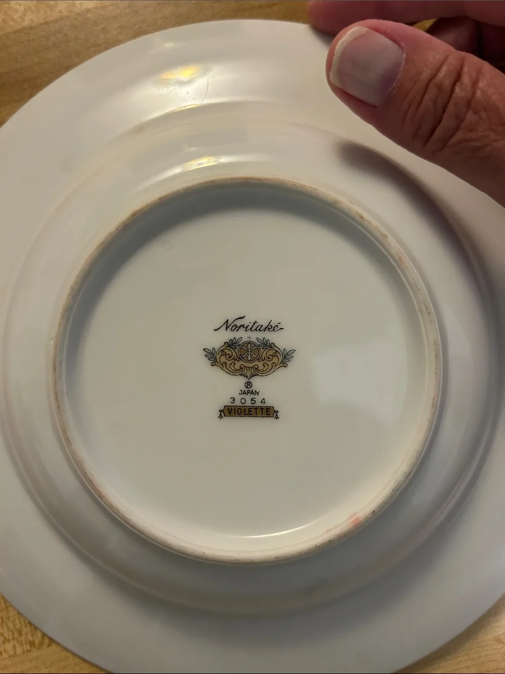 Noritake White Porcelain Bowls with Blue, Purple & Gold Floral Accents