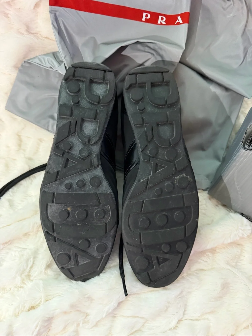 Prada Black Leather Men’s Low-Top Sneakers