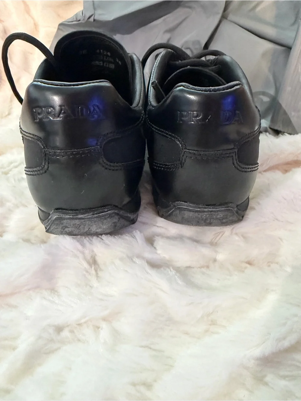 Prada Black Leather Men’s Low-Top Sneakers
