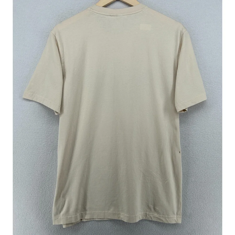 ADIDAS Shirt Mens S Skeleton Trefoil Logo Tee Crewneck Cotton Off White