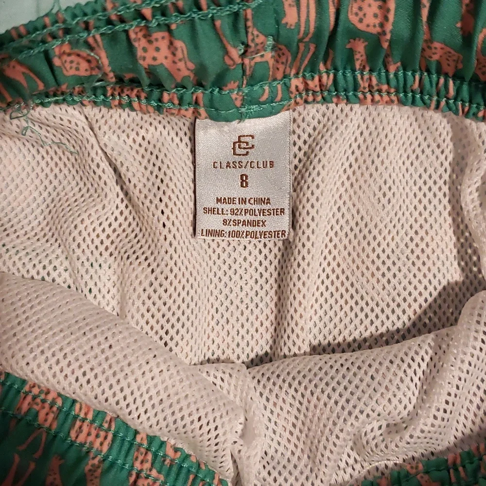 Class Club 8 Green Pink Giraffe Swim Trunks Shorts