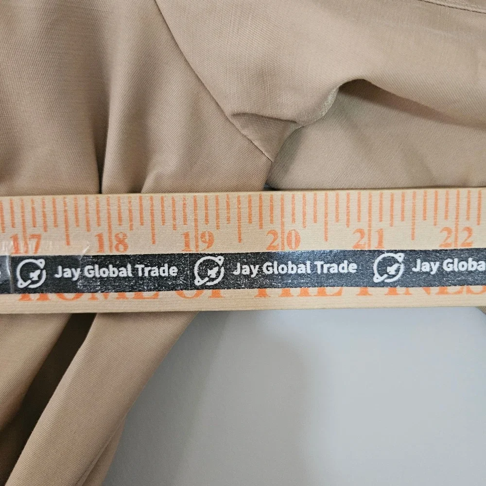 Michael Kors Womens Tan Double Breasted Belted Trench Coat Khaki Size M