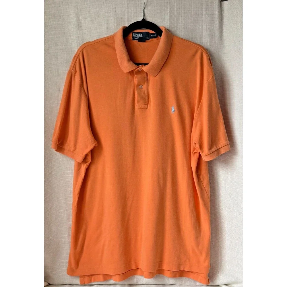 Polo Ralph Lauren Polo Shirt Mens XL Orange Short Sleeve Classic Pony Logo