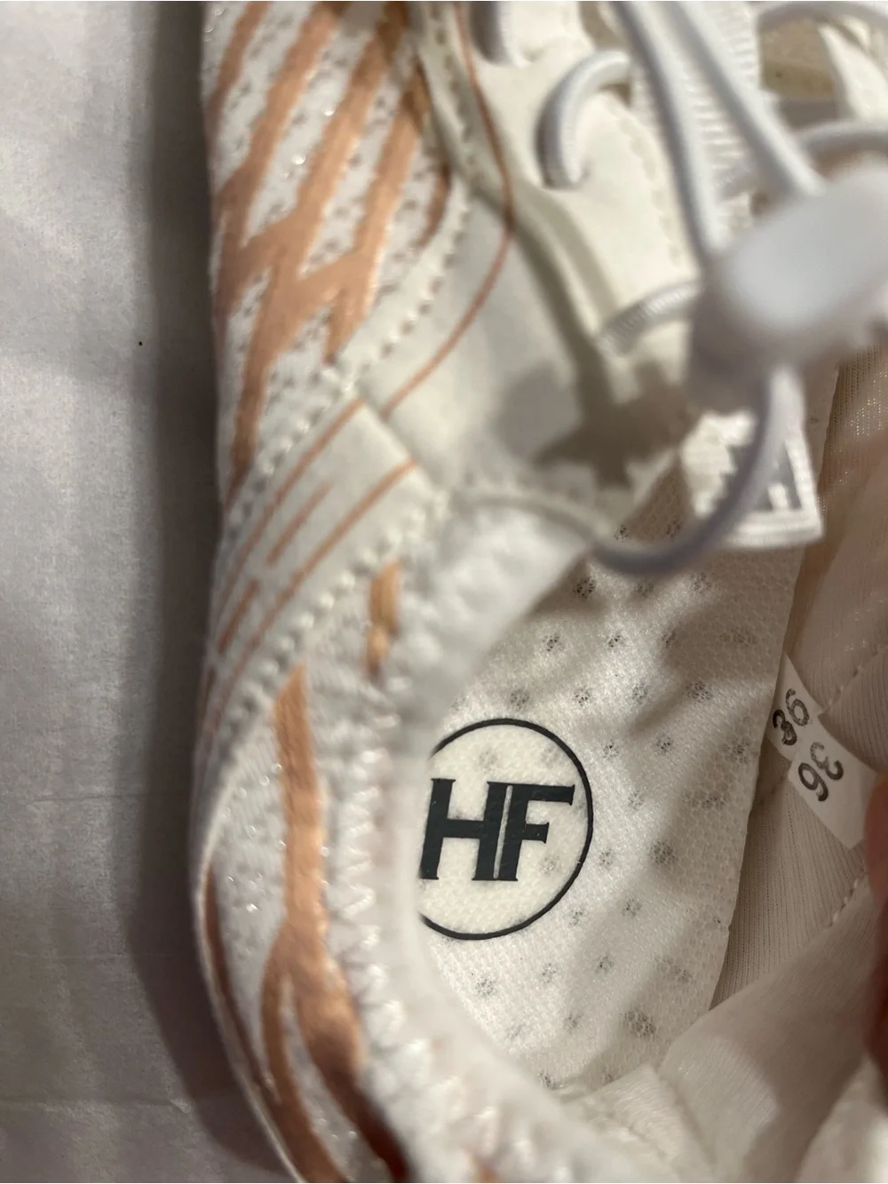 HF White and Nude Athletic Sneakers