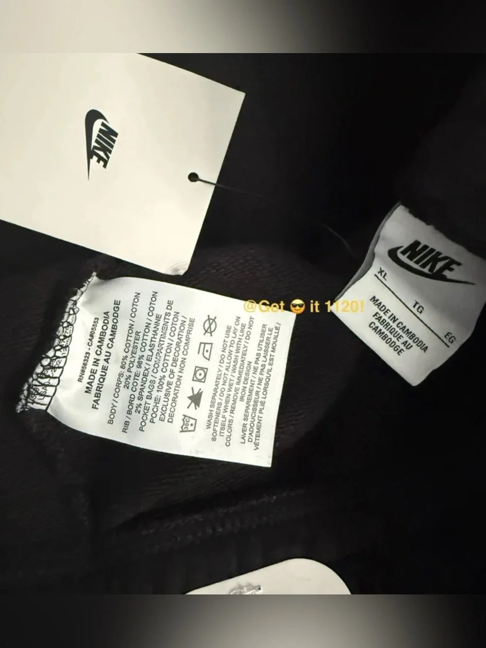 Nike size more down