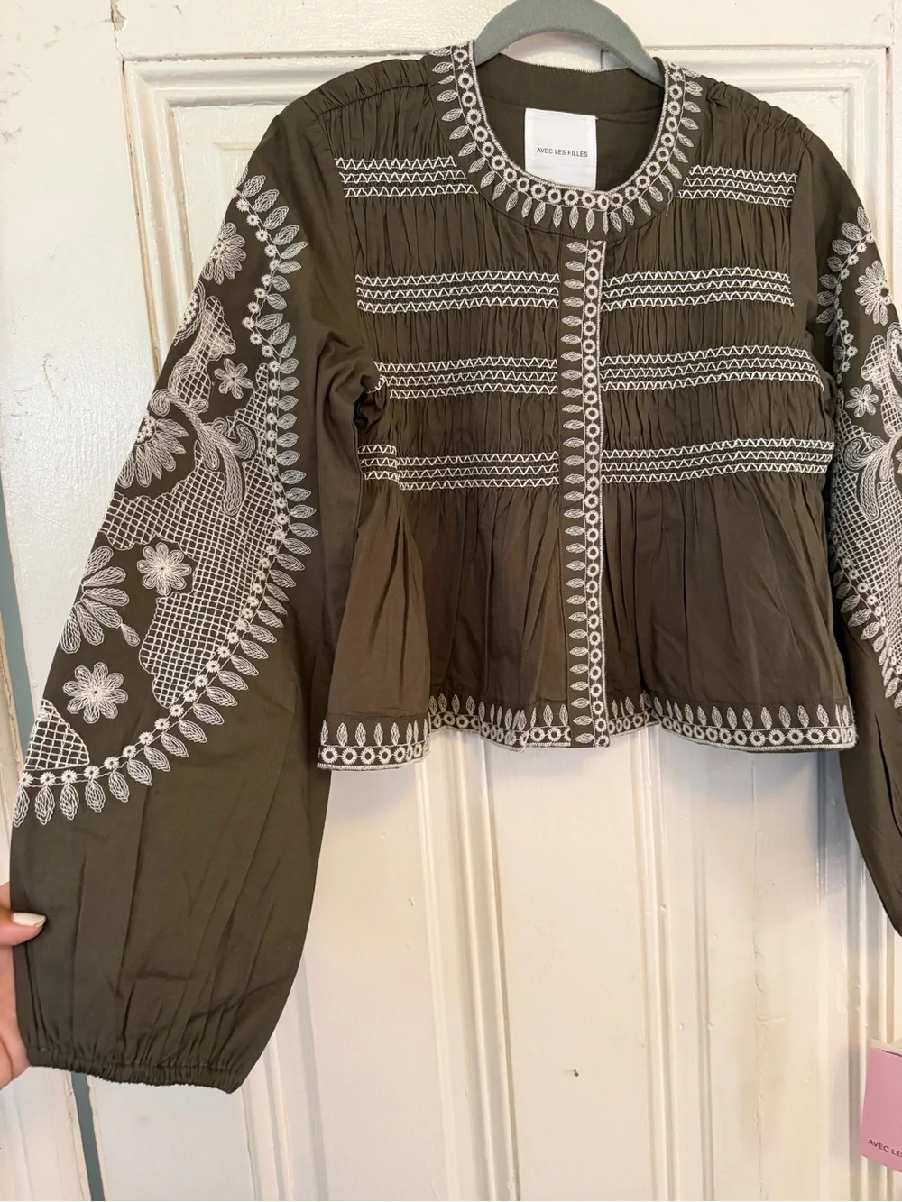 Anthropologie stitched handcrafted