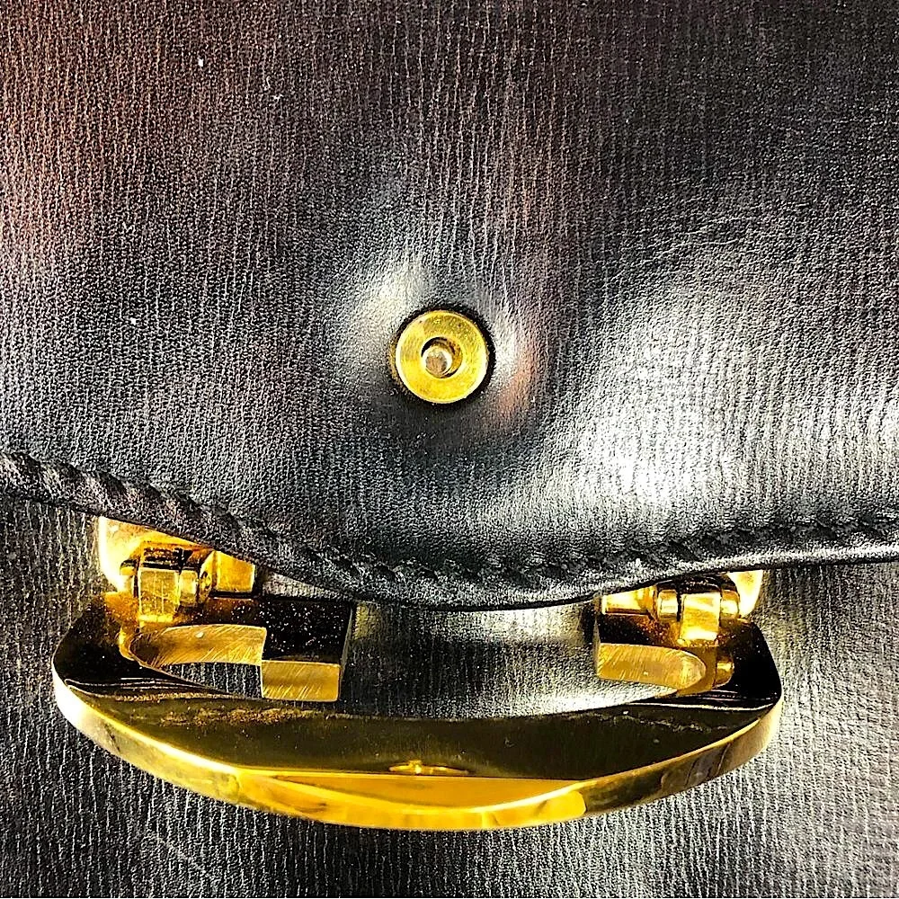 Gucci black lambskin