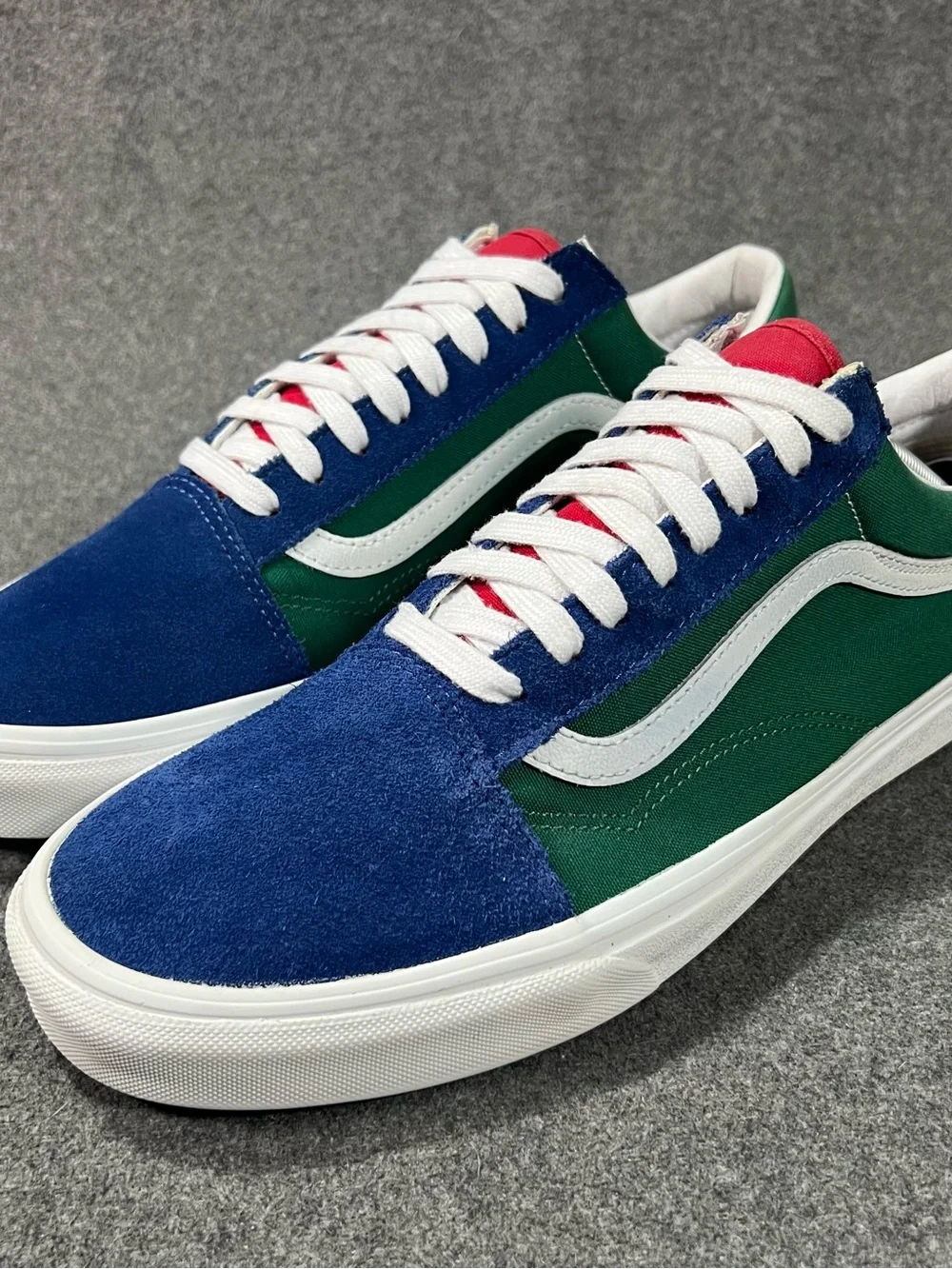 VANS Old Skool Yacht Club Blue/Green-Yellow Canvas/Suede Retro Sneaker Size 11.5