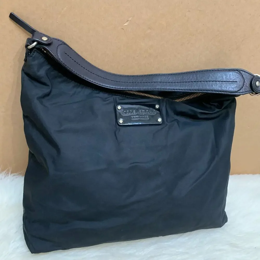 KATE SPADE Black Microfiber Nylon Vintage CLINTON Street SERENA Hobo