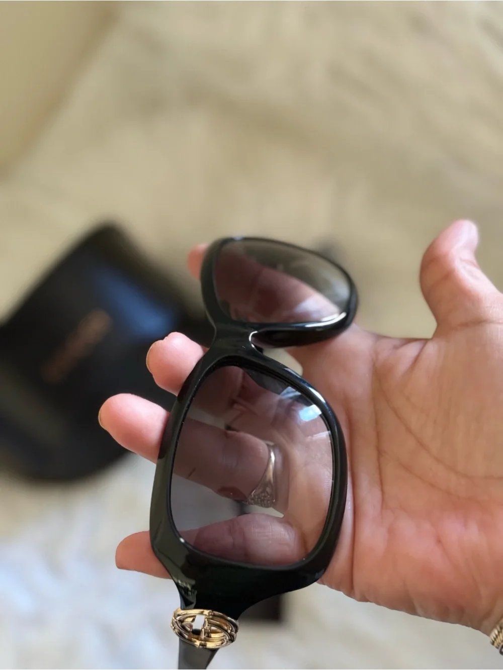 Gucci Black Frame with Gray Gradient Lenses Sunglasses