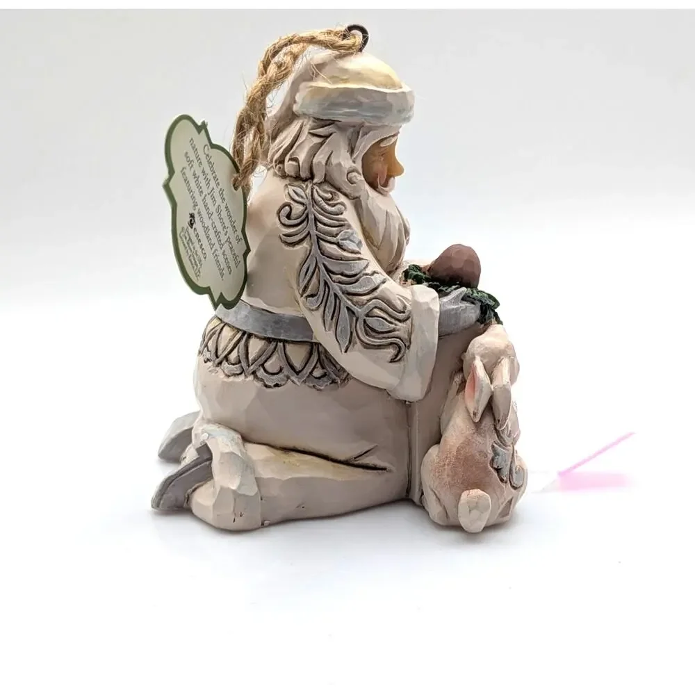 JIM SHORE Santa Ornament White Woodland Baby Jesus Bunny Squirrel Boxed