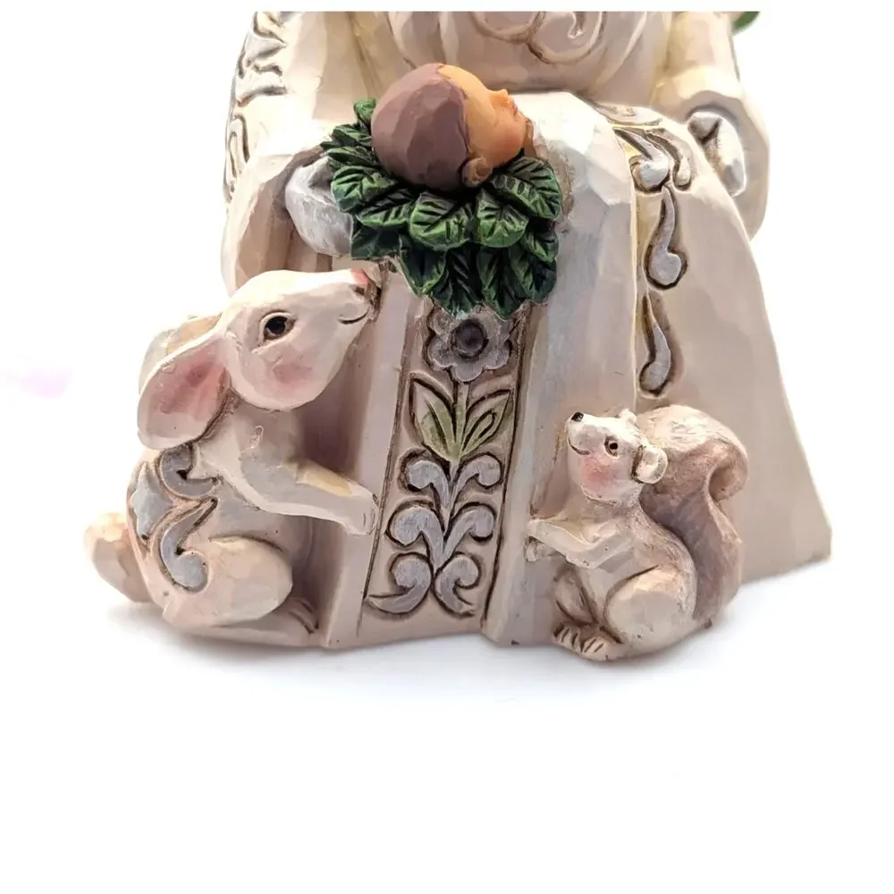 JIM SHORE Santa Ornament White Woodland Baby Jesus Bunny Squirrel Boxed