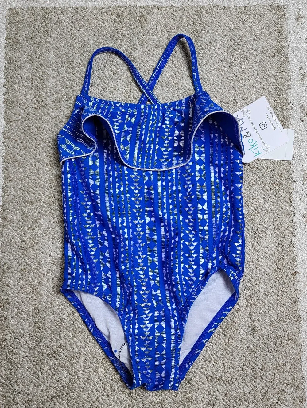 Kiko & Max Girls Ruffle One Piece Swimsuit NWT Size 2T Blue