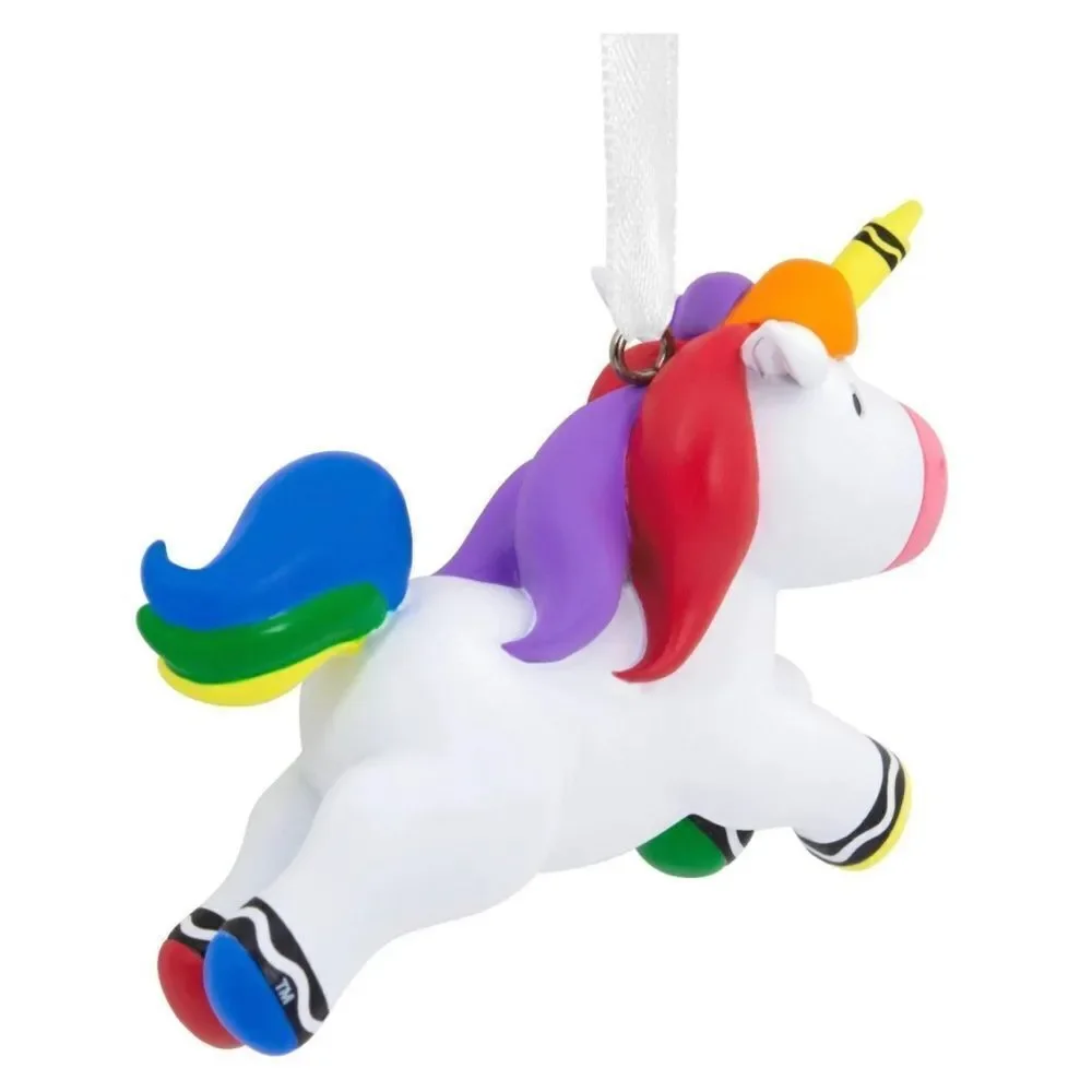 Hallmark crayola hanging unicorn nib nwt ornament fob charm bold colors