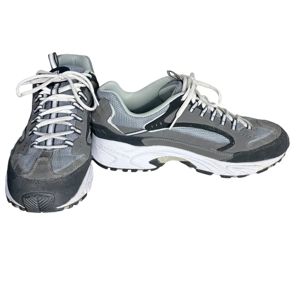 Skechers Charcoal Black SN 50988 Leather Athletic Sneakers Mens Si 13ize