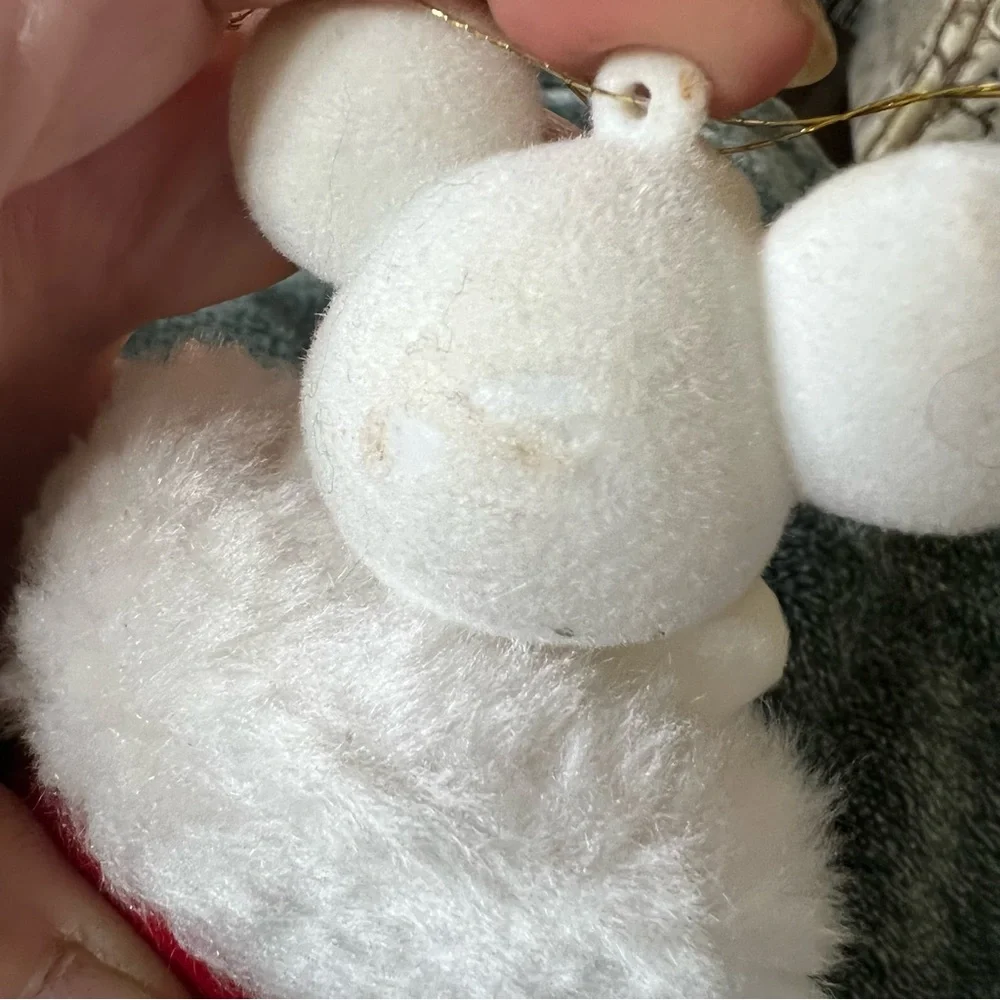 Vintage 1980’s Avon Flocked Peek A Boo Mouse Christmas Tree Ornament‎ Fuzzy