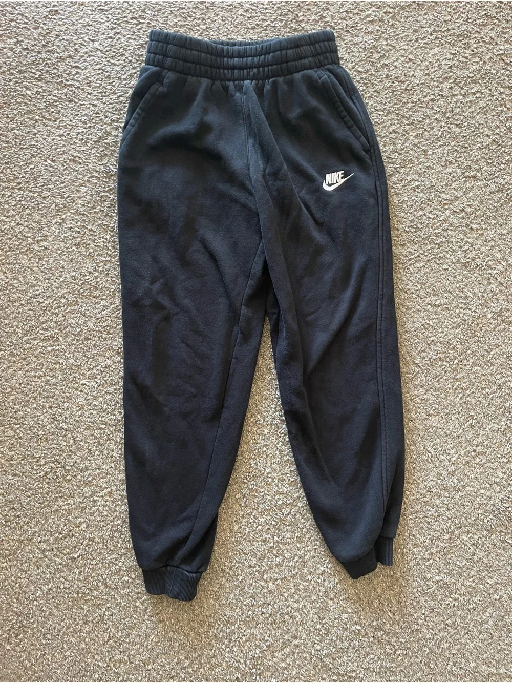 Nike Youth Black Jogger Sweatpants with White Logo