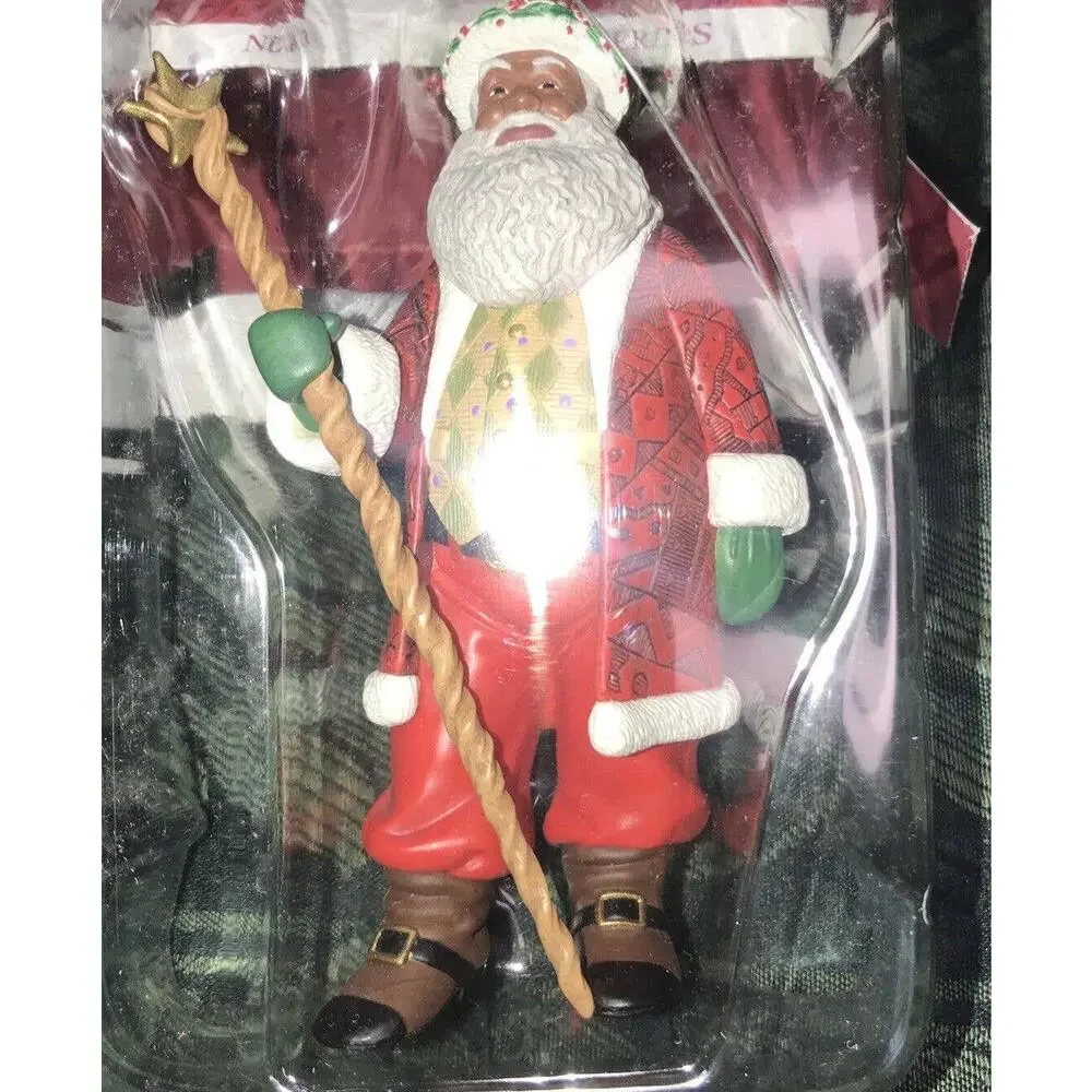 1999 Hallmark Black Americana Joyful Santa Claus Christmas Ornament‎